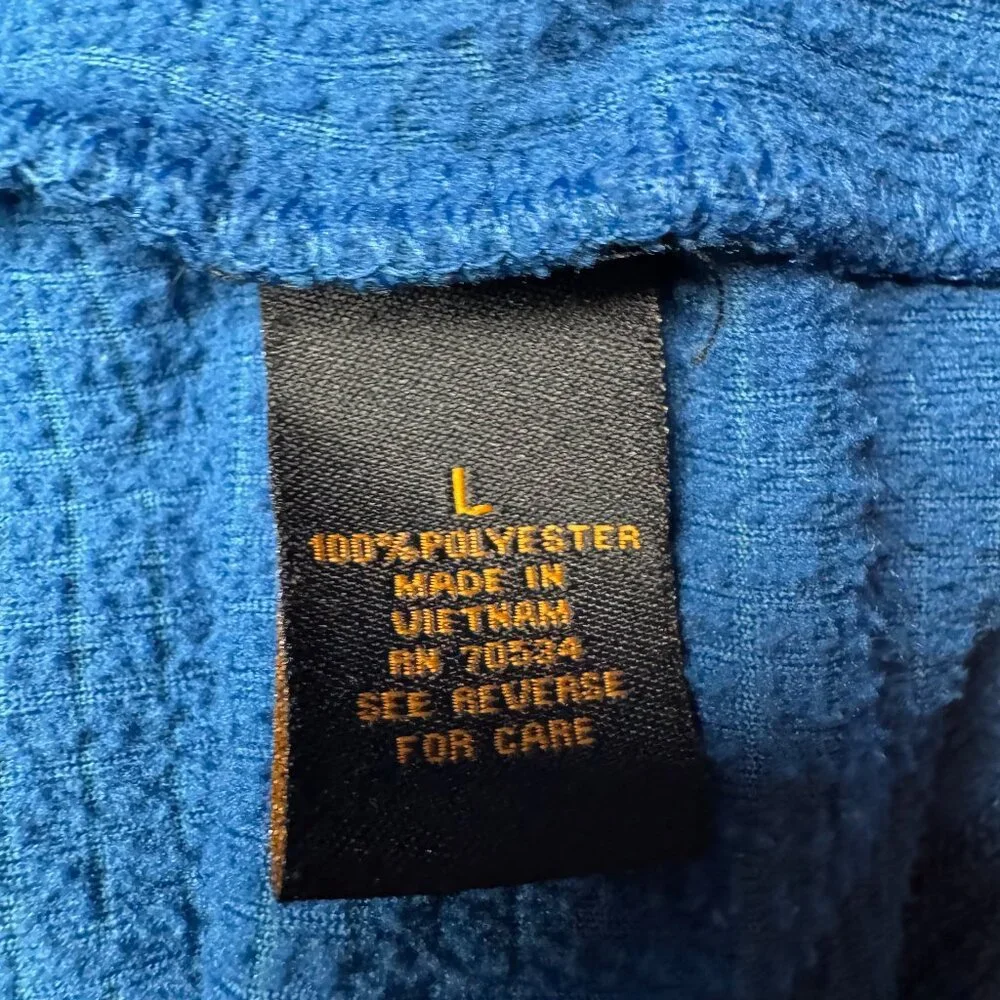 Orvis Trout Bum Waffle Knit Quarter-Zip Pullover – Men’s Large – Blue Technical